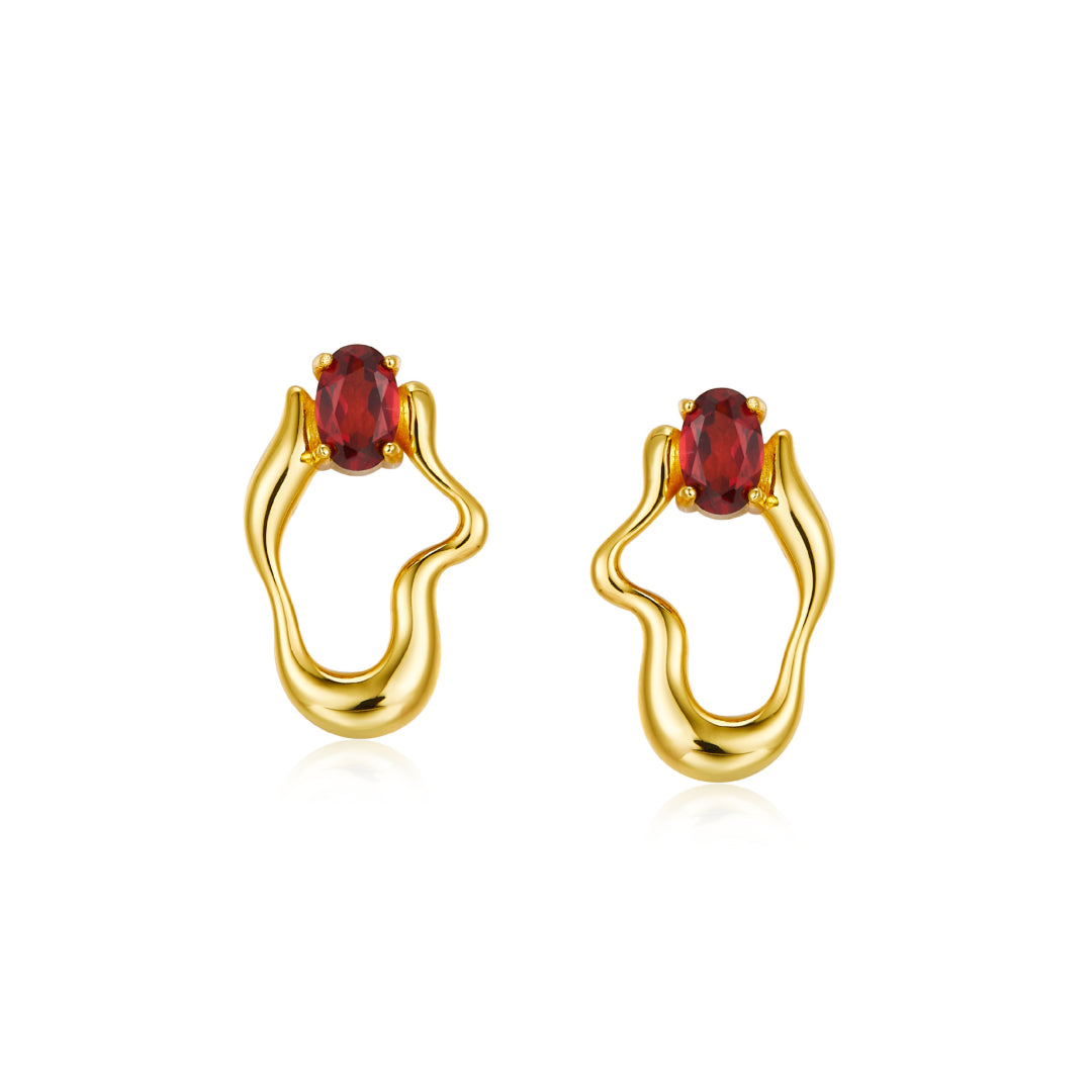 Irregulary-Shaped-Earrings-With-Faceted-Garnet-By-Yonandole_5