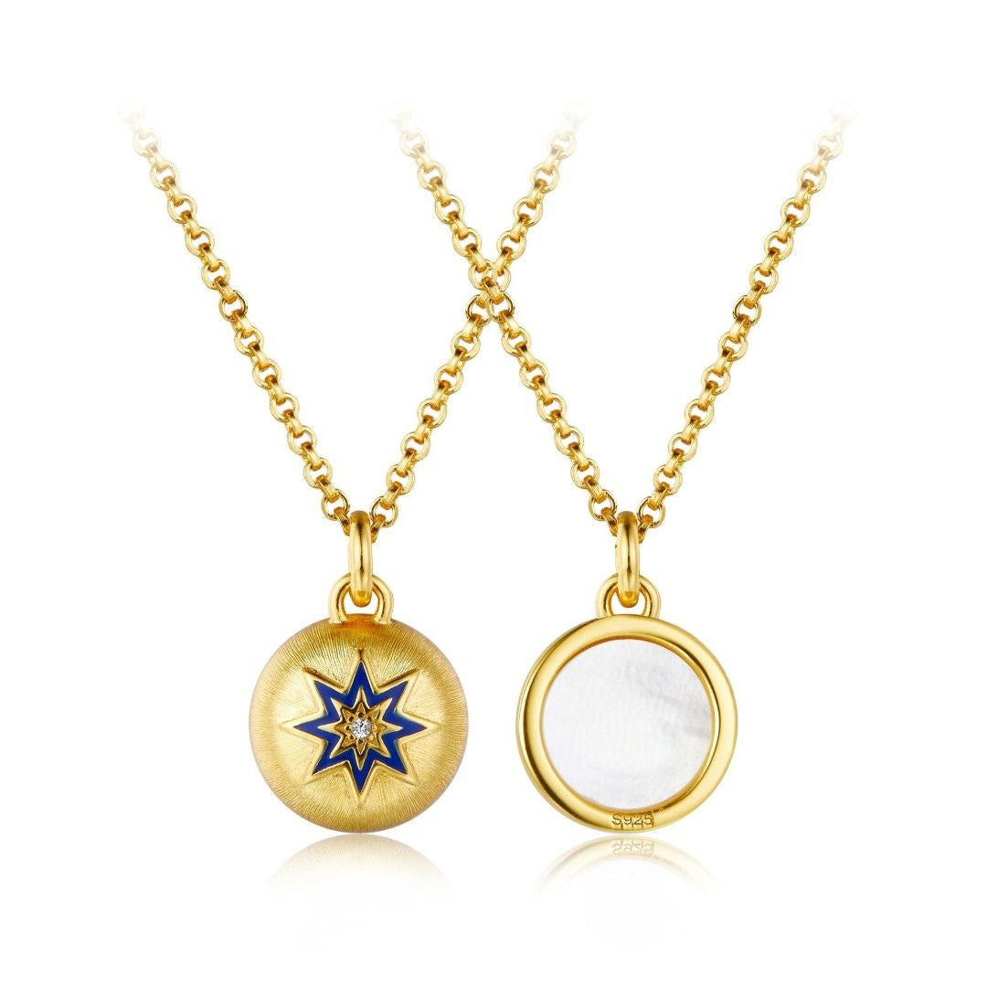 Necklace-And-Double-Sided-Coin-Pendant-With-Blue-Star-By-Yonandole_3