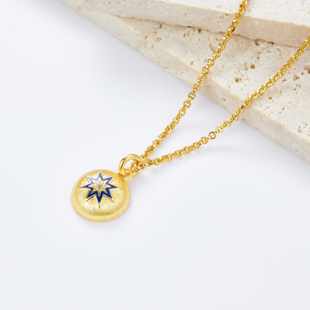 Necklace-And-Double-Sided-Coin-Pendant-With-Blue-Star-By-Yonandole_4