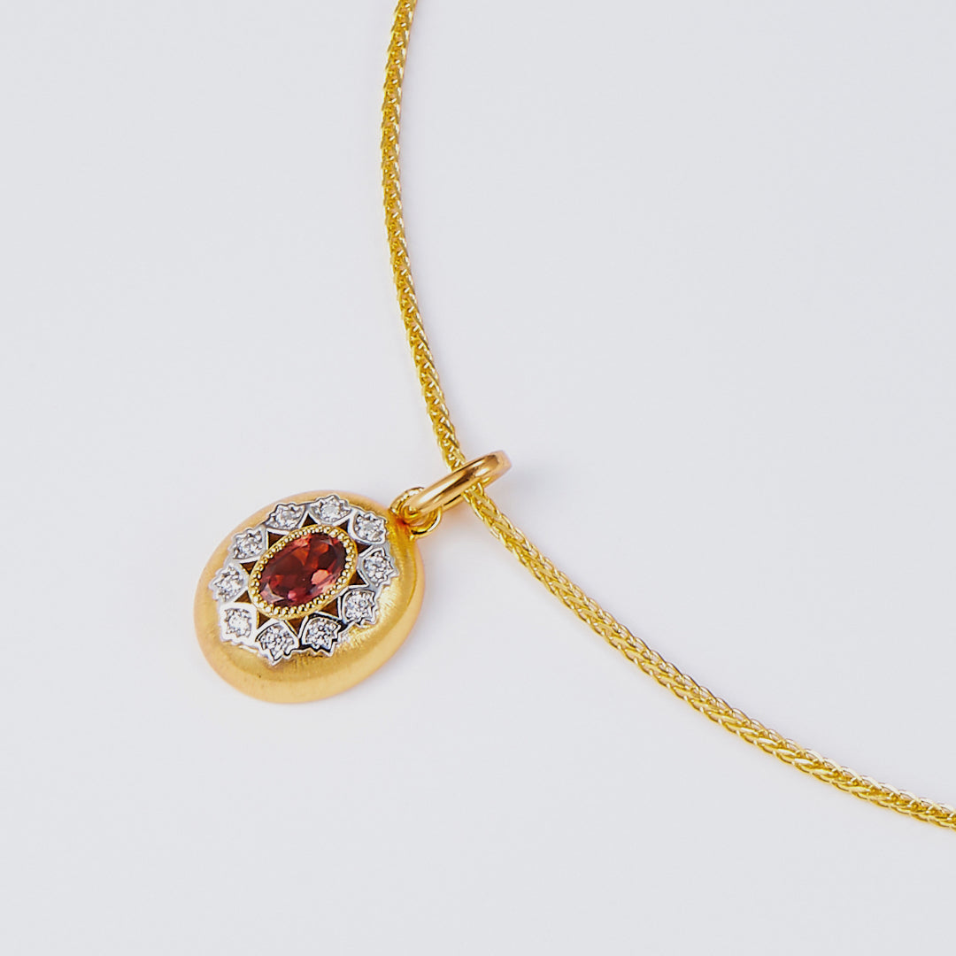 Necklace-With-Chopin-Chain-AndGarnet-Pendant-By-Yonandole_10