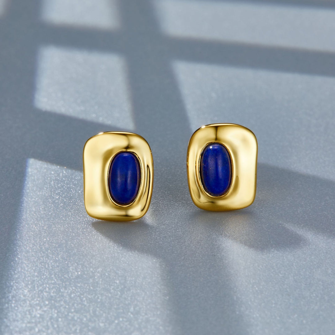Rounded-Rectangle-Stud-Earrings-With-Oval-Lapis-Lazuli-By-Yonandole_1