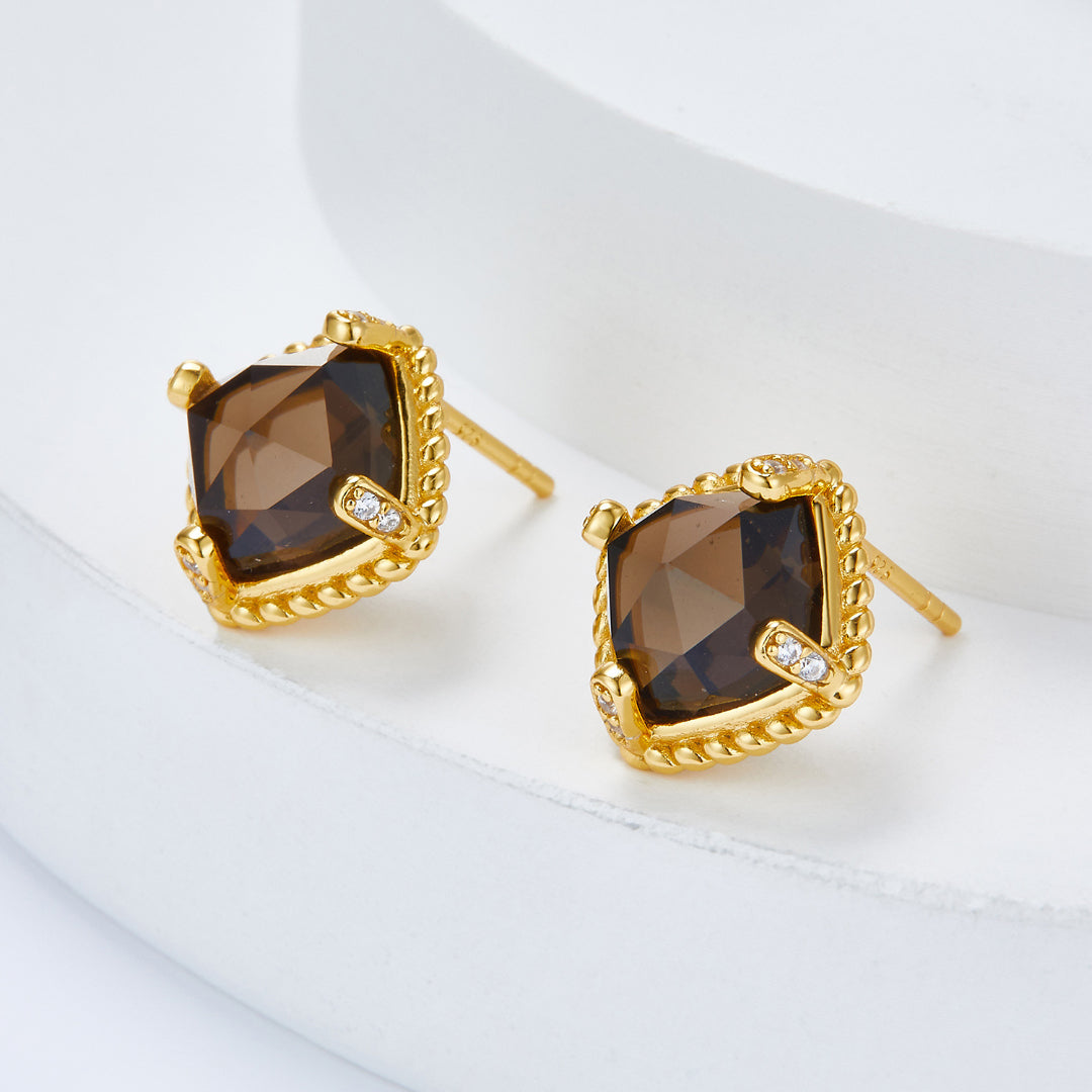 Square-Stud-Earrings-With-Brown-Citrine-By-Yonandole_1