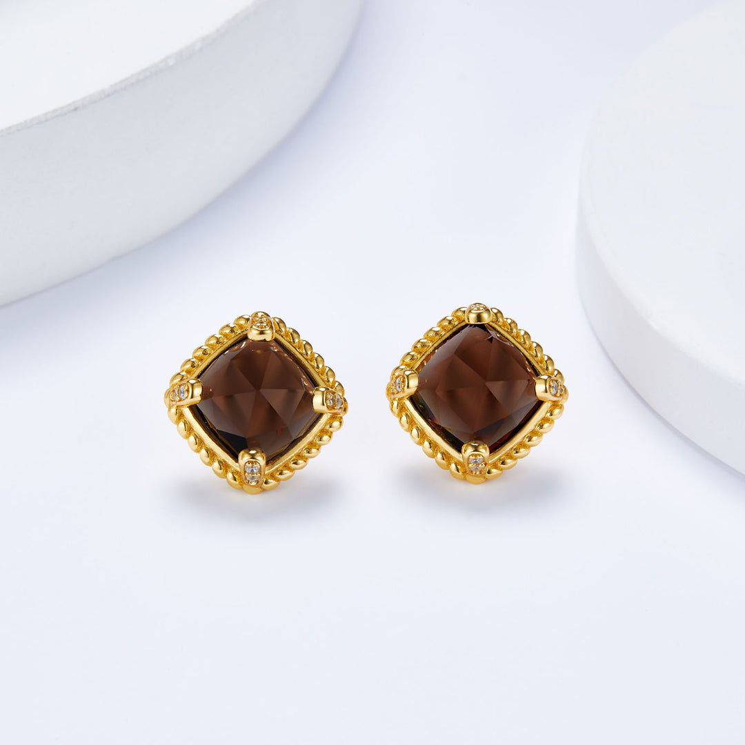 Square-Stud-Earrings-With-Brown-Citrine-By-Yonandole_7