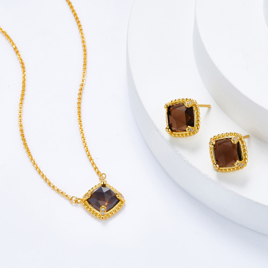 Square-Stud-Earrings-With-Brown-Citrine-By-Yonandole_8