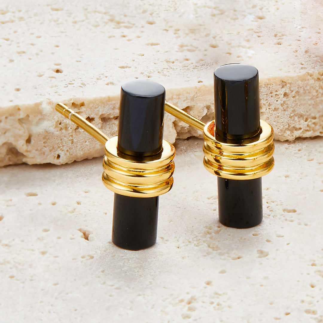Stud-Earrings-With-Agate-Or-Shell-Cylinder-By-Yonandole_3