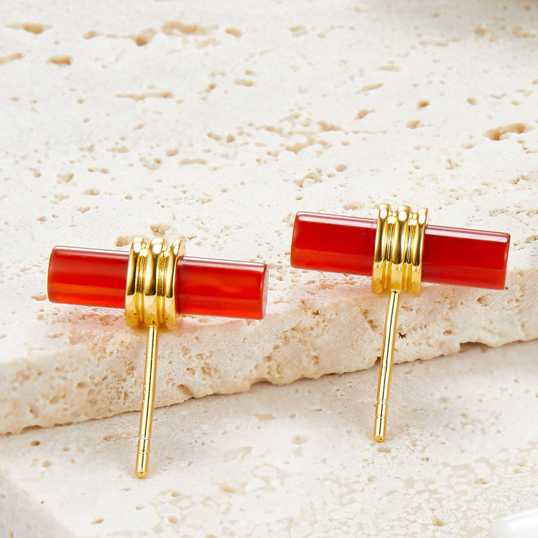 Stud-Earrings-With-Agate-Or-Shell-Cylinder-By-Yonandole_8