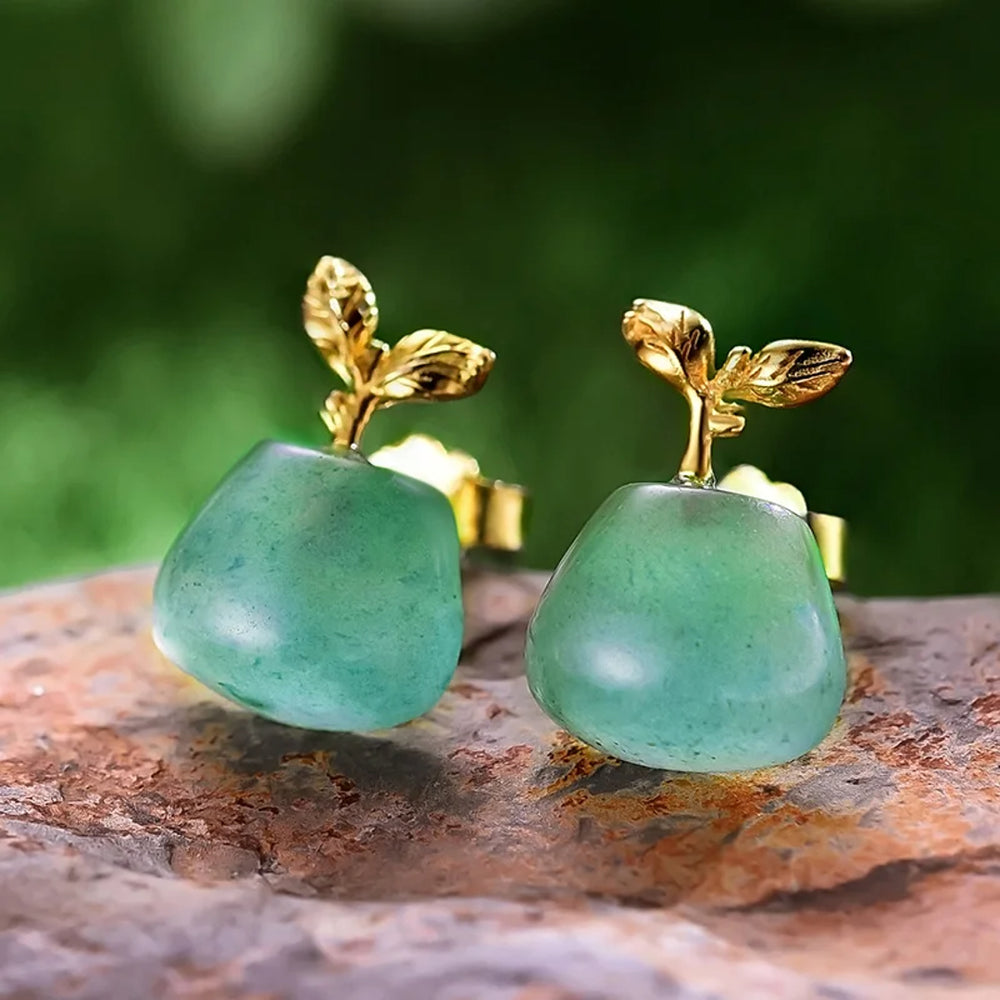 Stud-Earrings-With-Aventurine-Appel-By-Yonandole_1