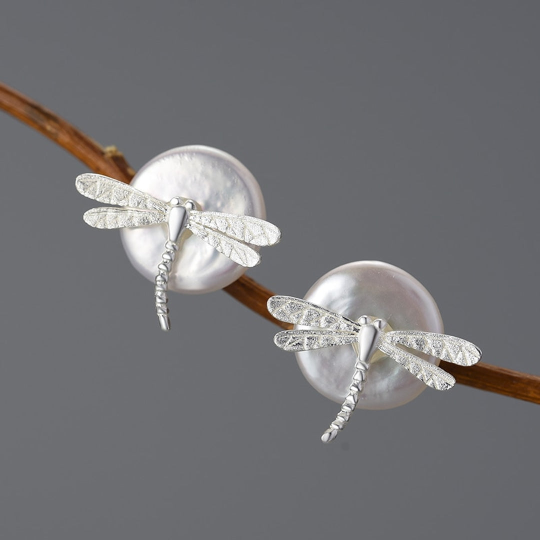 Stud-Earrings-With-Baroque-Pearl-And-Dragonfly-By-Yonandole_4