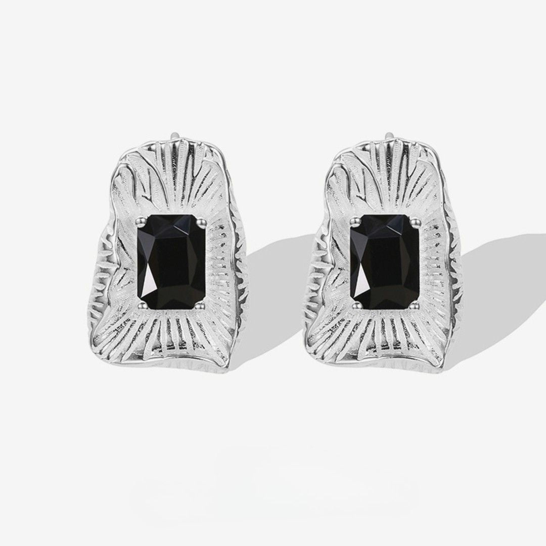 Stud-Earrings-With-Black-Zirconia-Vintage-Style-By-Yonandole_1