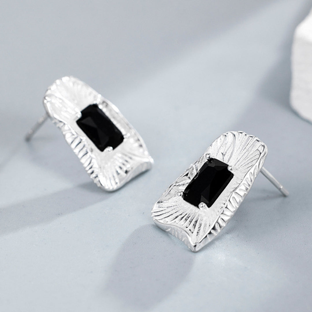 Stud-Earrings-With-Black-Zirconia-Vintage-Style-By-Yonandole_2