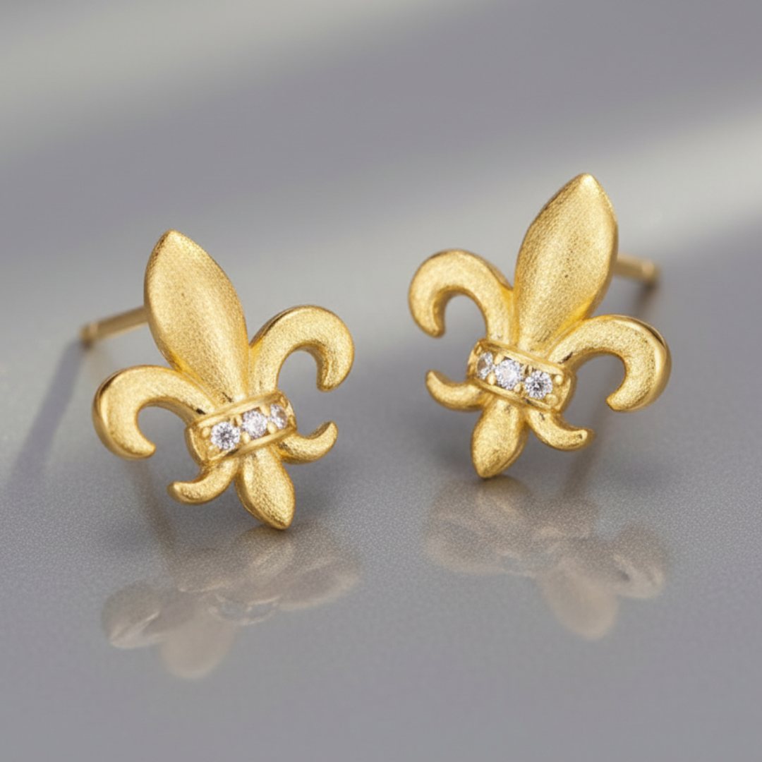 Stud-Earrings-With-Fleur-De-Lys-And-Zirconia-By-Yonandole_3