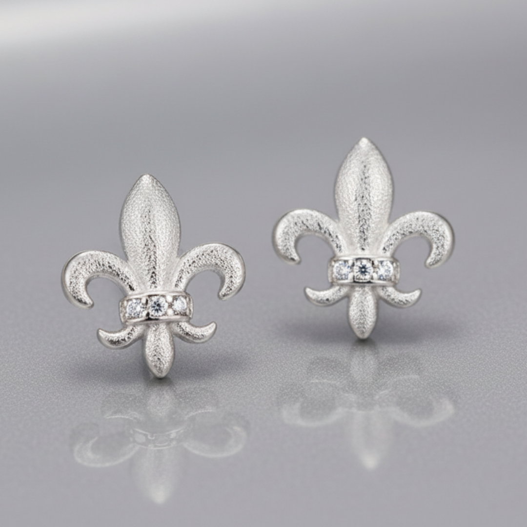 Stud-Earrings-With-Fleur-De-Lys-And-Zirconia-By-Yonandole_4