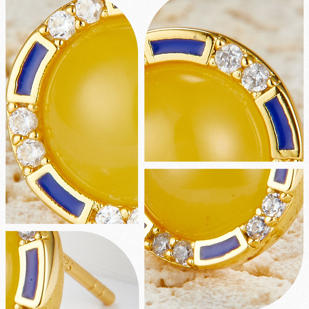 Stud-Earrings-With-Natural-Amber-And-Zirconia-By-Yonandole_5