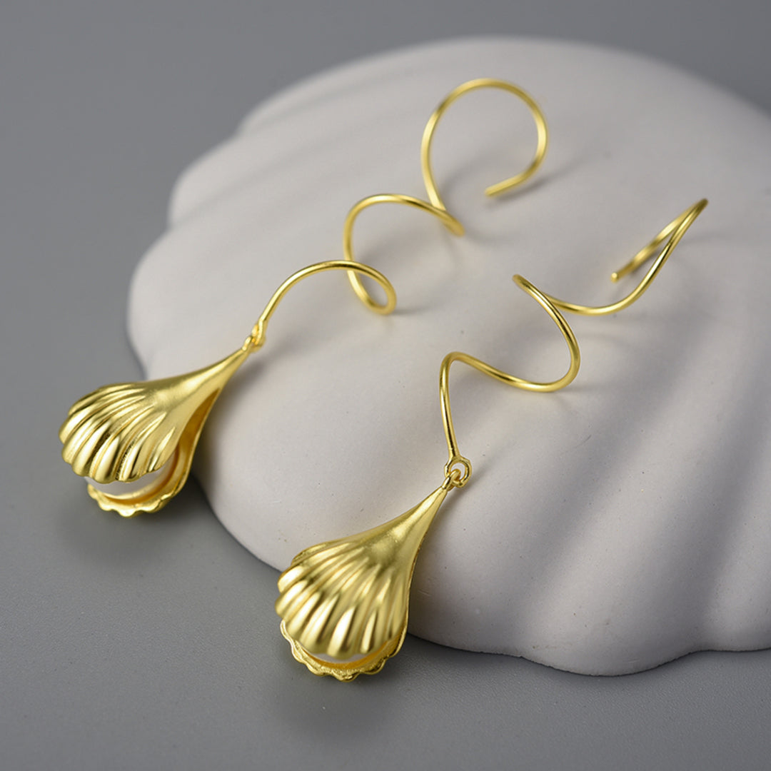Wire-Earrings-With-Mother-Of-Pearl-Bead-In-A-Shell-Setting-By-Yonandole_6