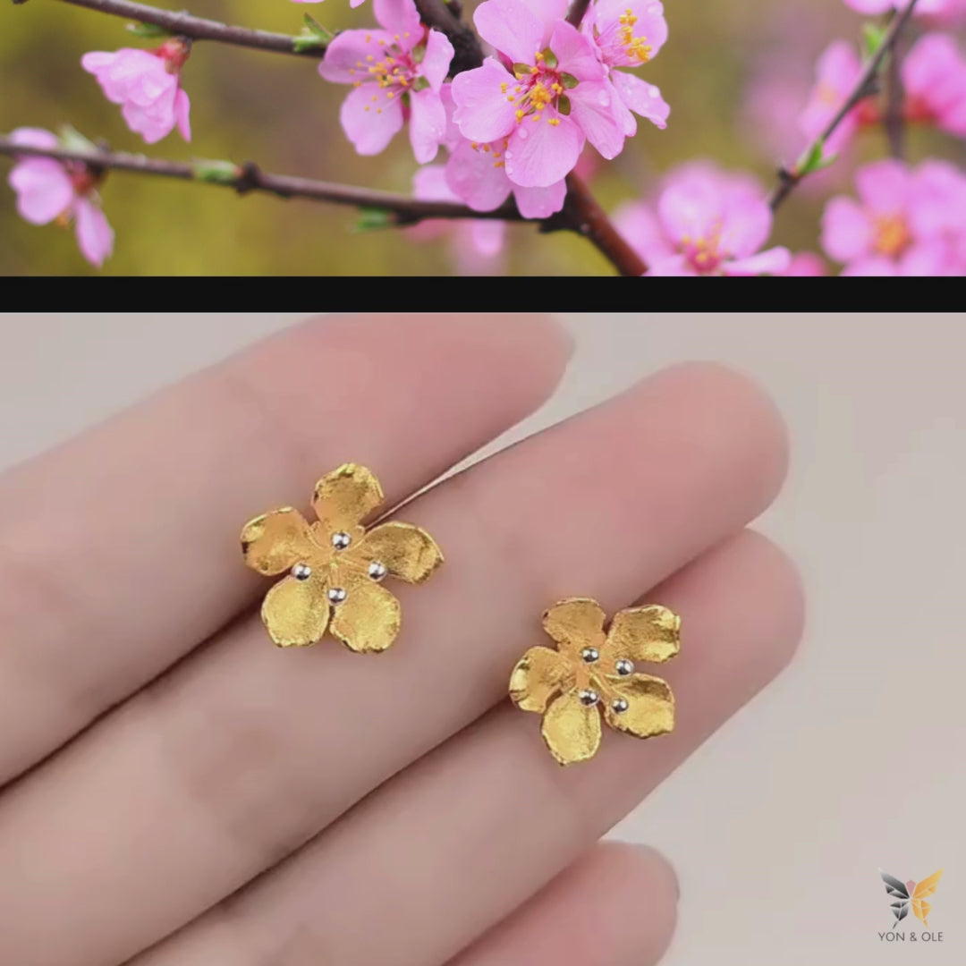 Peach-Blossom-Stud-Earrings-By-Yonandole