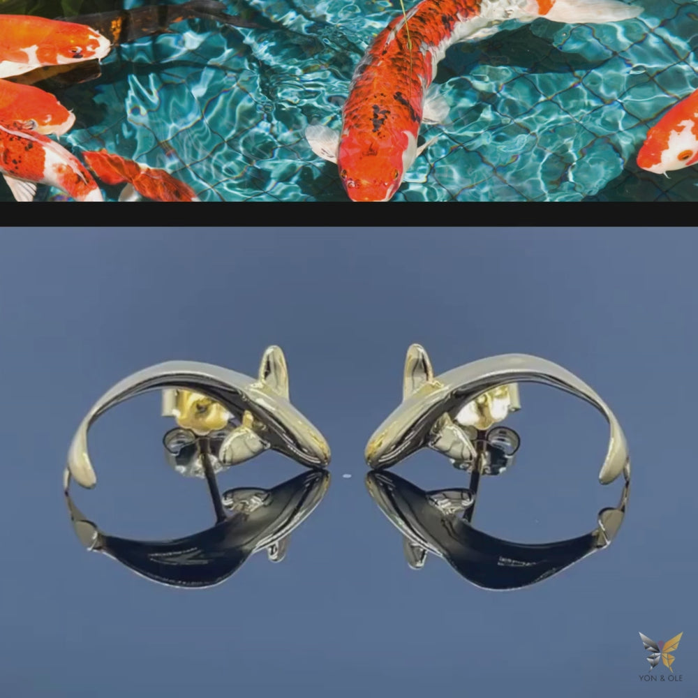 
                      
                        Load and play video in Gallery viewer, Koi-Fish-Stud-Earrings-By-Yonandole
                      
                    