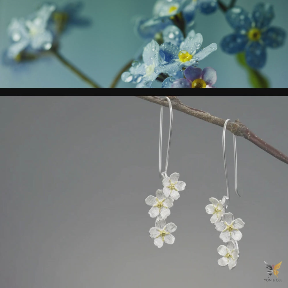 
                      
                        Load and play video in Gallery viewer, Forget-Me-Not Earrings-By-Yonandole
                      
                    