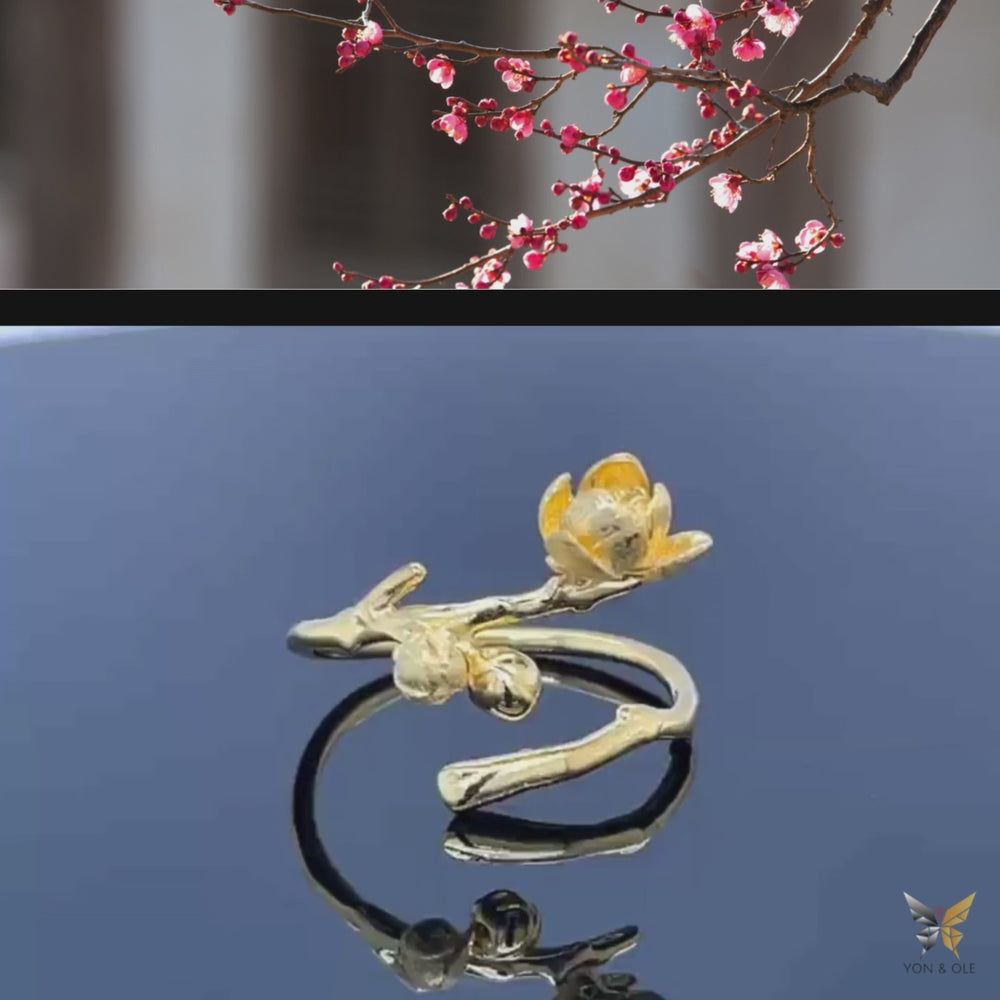 
                      
                        Load and play video in Gallery viewer, Plum-Blossom-Ring-By-Yonandole
                      
                    