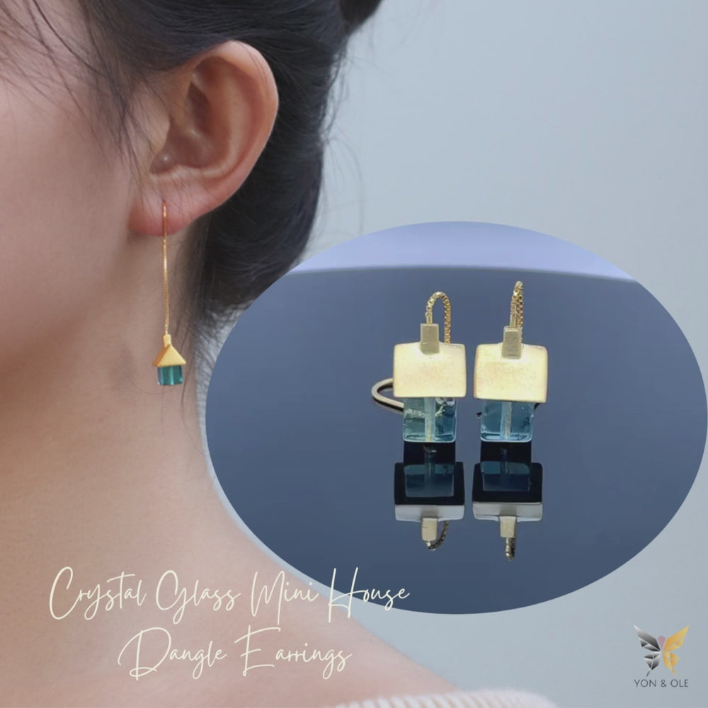 Crystal-Glass-Mini-House-Dangle-Earrings